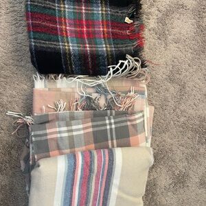 Old Navy Multicolor Plaid and Striped Scarves